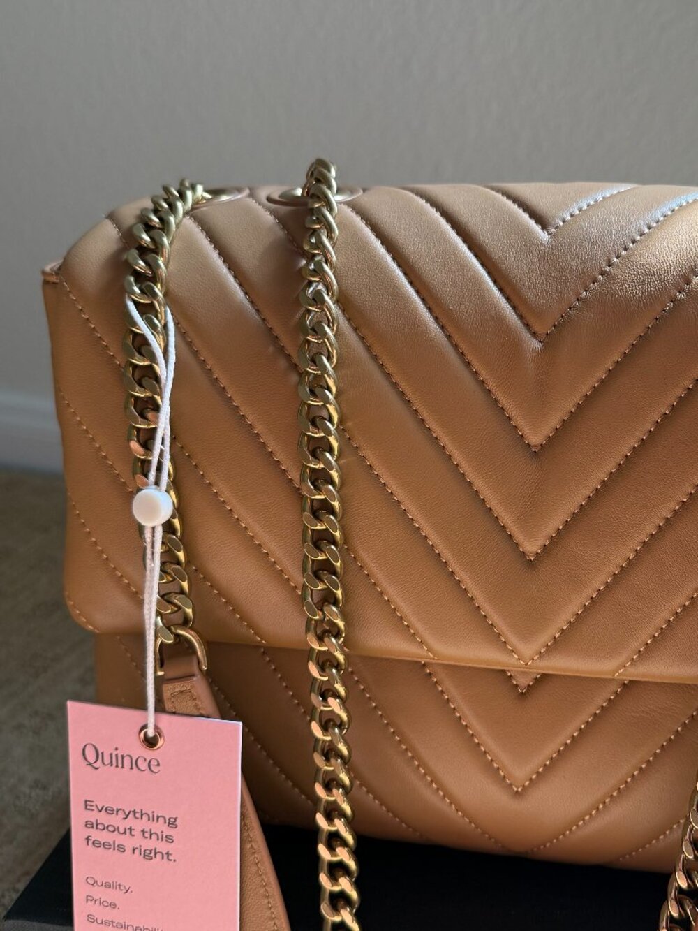 Quince lamb leather quilted convertible shoulder bag new with tags